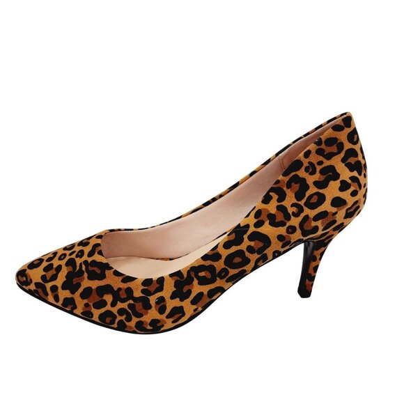 Leopard Print Pointed Toe Stiletto high Heels Size 10 By Forever animal print - Picture 1 of 14